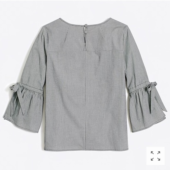 NWT J. Crew Bell-sleeve top in Microgingham - Picture 2 of 6